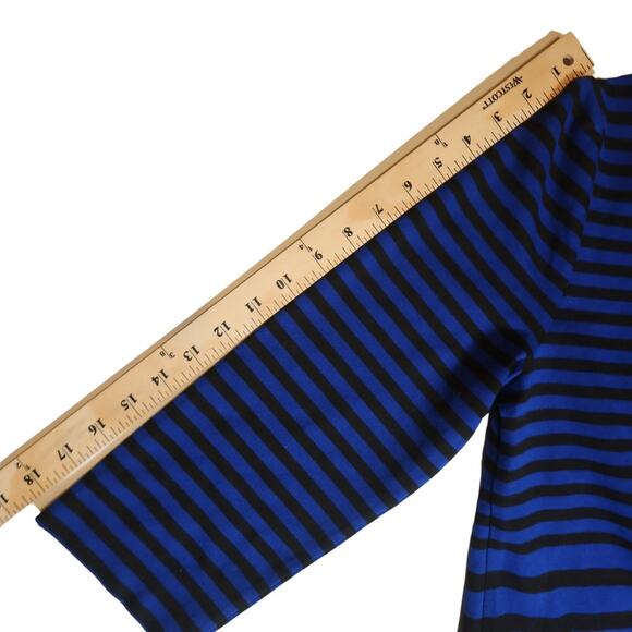 Ann Taylor Navy & Black Preppy Shift Dress Nautical Crew Neck Long Sleeve Sz L - Picture 11 of 12